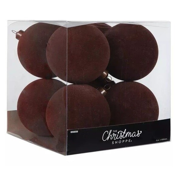Hobby Lobby Other - Hobby Lobby Velvet Flocked Ornaments Dark Brown Small 80mm - 1 Box